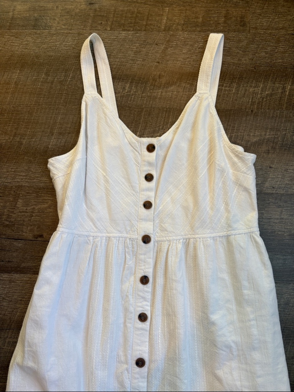 Sleeveless Button-Front Midi Dress in Sage Stripe and White - Picture 9 of 16